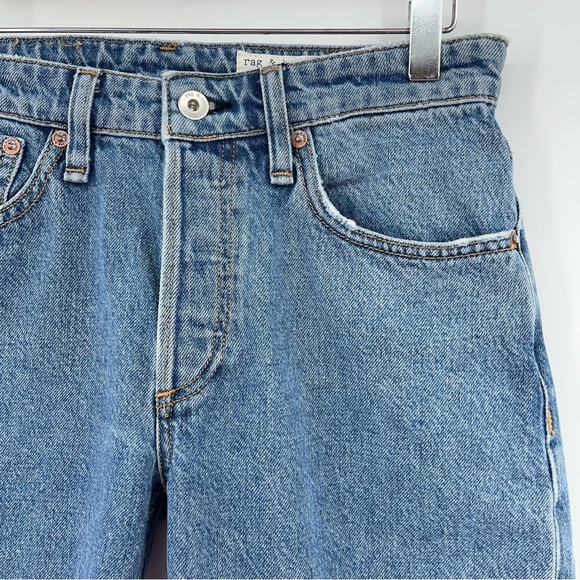 Rag & Bone 24 Rosa Mid Rise Walking 0180 Shorts bermuda Blue Denim Jean cotton - Picture 5 of 13